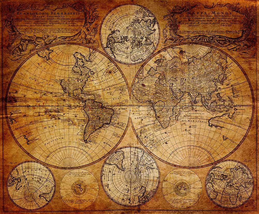 Fototapeta stara mapa świata - obrazy, fototapety, plakaty 