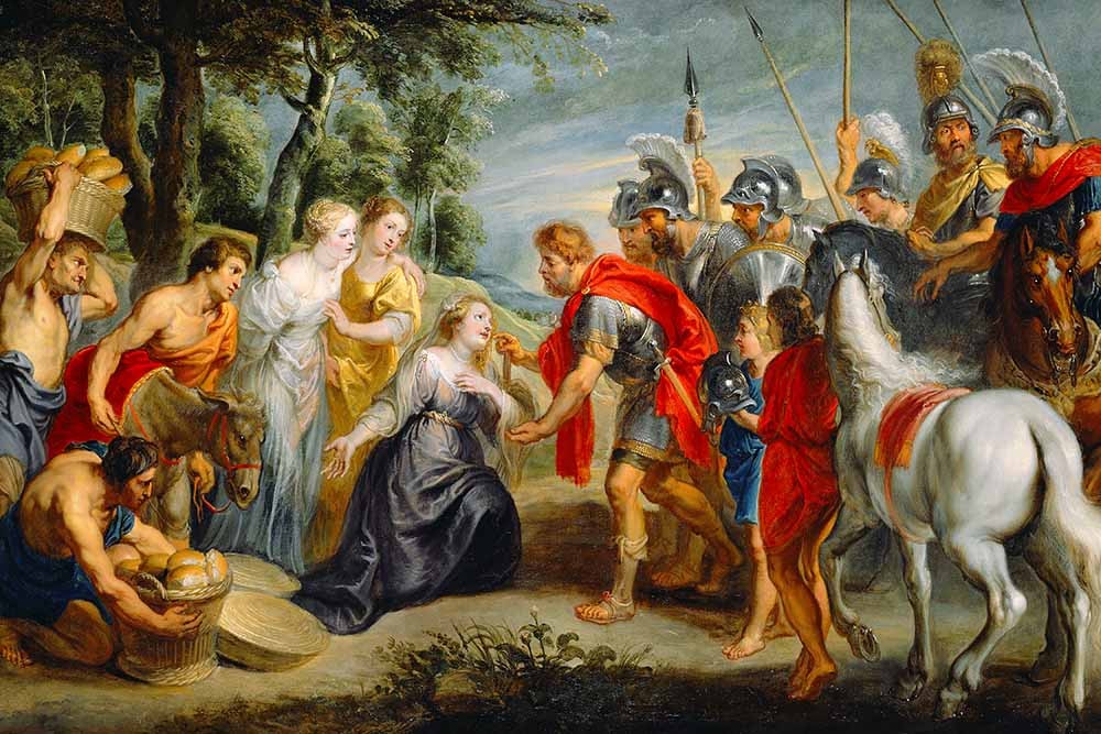 Spotkanie Dawida i Abigail - Peter Paul Rubens, Reprodukcja - obrazy, fototapety, plakaty 