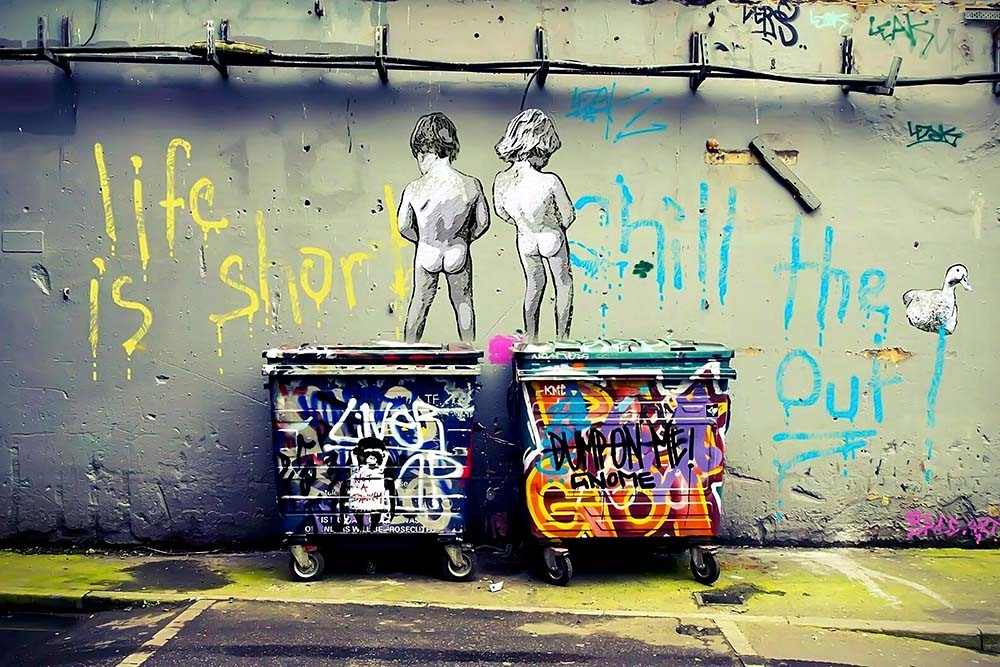 Banksy Life is Short - obrazy, fototapety, plakaty